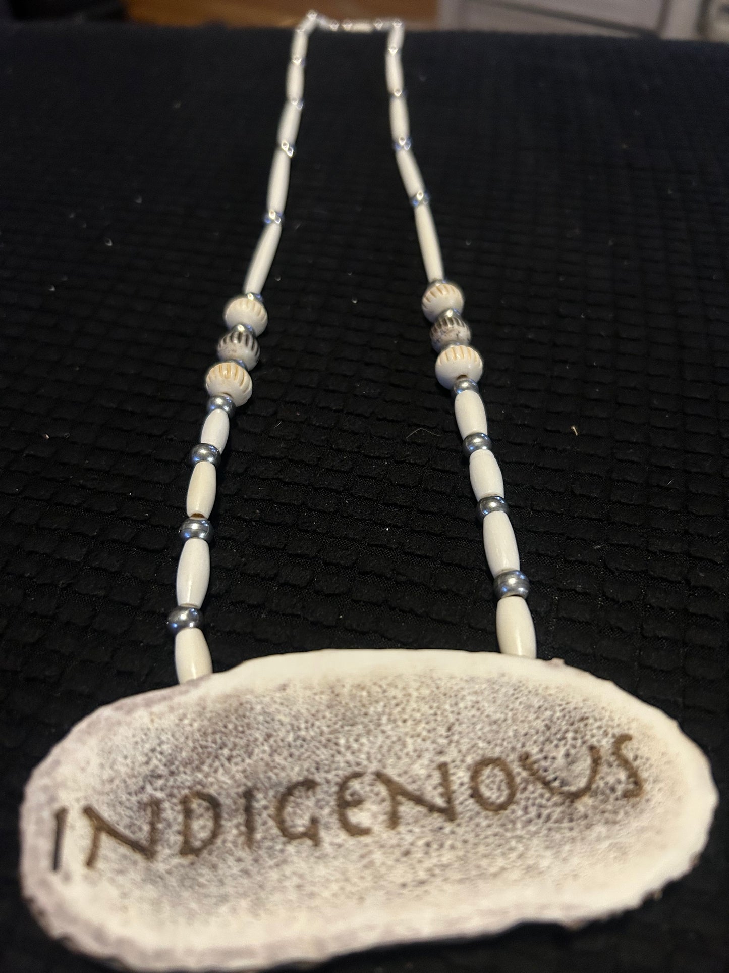 Elk Antler Engraved Necklace