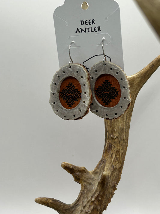 Antler and engraved deer leather