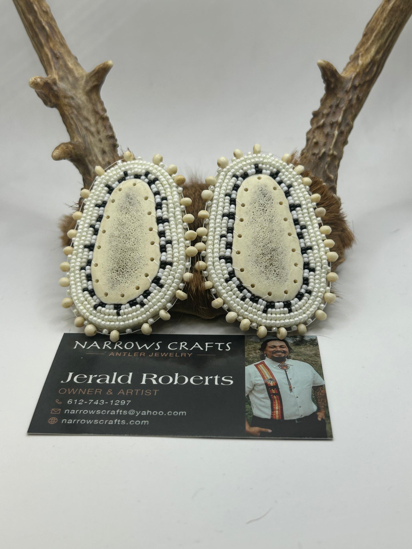 Beaded Mink Hair Ties and earrings set